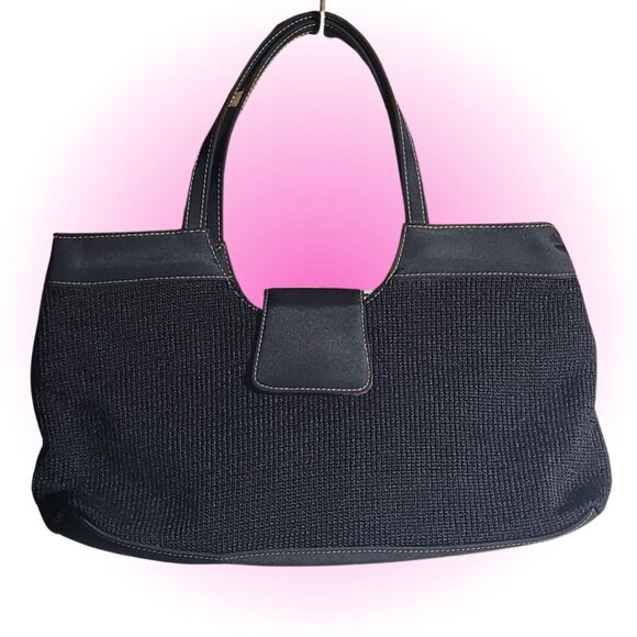 THE SAK BLACK CROCHET HANDBAG PURSE EUC - Picture 1 of 11